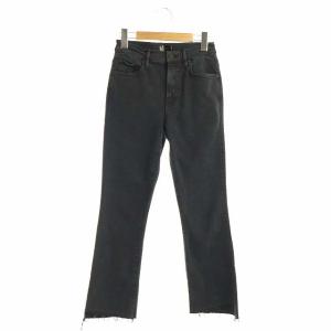 20AW FADED INSIDER CROP パンツ デニム ジーンズ フレア カットオフ ストレッチ 25 黒 ブラック
