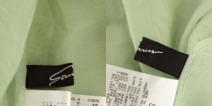 STUNNING LURE 21SS バックボタン シアーシャツ ブラウス 長袖 スタンドカラー S 緑 グリーン