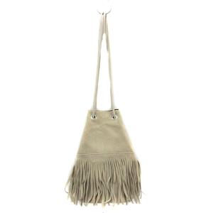 marco masi ワンショルダーバッグ フリンジ スエード 巾着 ベージュ