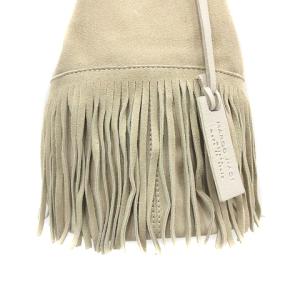 marco masi ワンショルダーバッグ フリンジ スエード 巾着 ベージュ