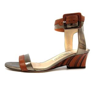 MANSY 50 サンダル ベルト ストラップ ウェッジソール 35.5   ブラウン