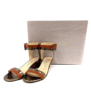 JIMMY CHOO MANSY 50 サンダル ベルト ストラップ ウェッジソール 35.5   ブラウン