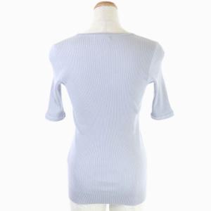AURALEE HIGH GAUGE RIB KNIT TEE 20SS リブニット カットソー コットン 半袖 プルオーバー 1 ライトブルー