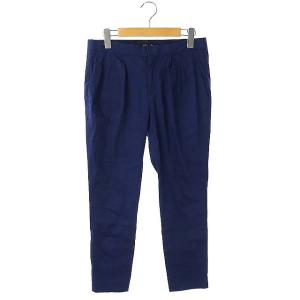 タックテーパードリネンパンツ 36 ブルー