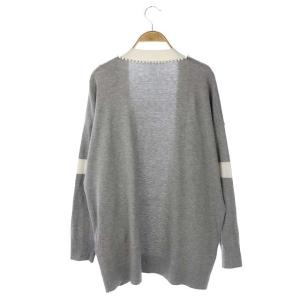 Grace Class 20AW パールラインカーディガン ニット 長袖 36 グレー 白 ホワイト