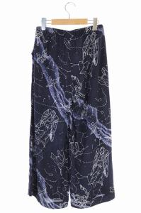 KEITA MARUYAMA 星座プリントシルクイージーパンツ スラックス 1 紺 白 青 ネイビー