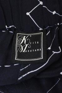 KEITA MARUYAMA 星座プリントシルクイージーパンツ スラックス 1 紺 白 青 ネイビー