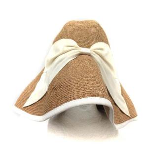 Athena New York キンバリー Kimbery 帽子 麦わら帽子 ストローハット リボン ベージュ 白 ホワイト