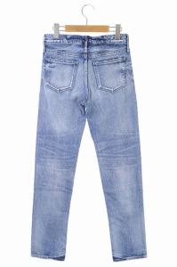 upper hights ダメージ加工 デニムパンツ ジーンズ ストレート ダメージ加工 22 青 ブルー