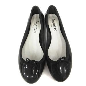 Repetto レインシューズ パンプス リボン フラットシューズ 36 22.7cm 黒 ブラック