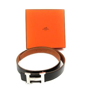 HERMES コンスタンス ベルト Hバックル リバーシブル 85cm 黒 シルバー金具