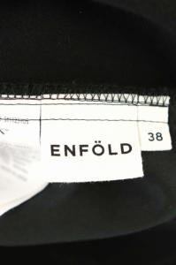ENFOLD 17AW ダブルクロス ワイドパンツ 38 黒 ブラック