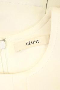 CELINE バイカラーノースリーブタイトワンピース 34 ホワイト