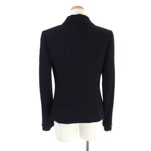 LANVIN collection セットアップ 上下 ウール ステンカラージャケット 総裏地 タイトスカート ミモレ丈 38 紺 ネイビー