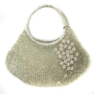 ワイヤーバッグ ラインストーン シルバー