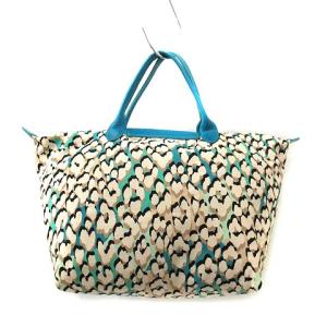 Longchamp イルオーパンテール トートバッグ レオパード ヒョウ柄 キャンバス べージュ