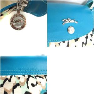 Longchamp イルオーパンテール トートバッグ レオパード ヒョウ柄 キャンバス べージュ