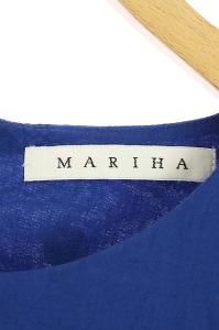 MARIHA 夏のレディのドレス ワンピース ロング ノースリーブ コットン 38 青 ブルー