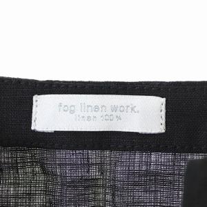 fog linen work リネン プルオーバー長袖ブラウス スキッパー プルオーバー ブラック