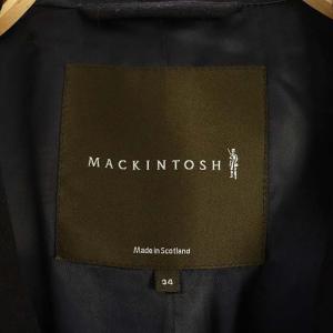 MACKINTOSH フード付 ウール コート ミドル丈 ロゴボタン 34 黒 ブラック