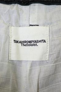 TAKAHIROMIYASHITATheSoloIst. LAMBSKIN レザーパンツ テーパード ジッパーフライ ダメージ加工
