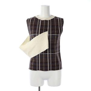 19SS CHECK KNIT TANK チェック ニットタンク ブラウン アイボリー