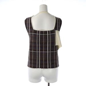 Ameri VINTAGE 19SS CHECK KNIT TANK チェック ニットタンク ブラウン アイボリー