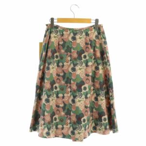 SYBILLA フレアスカート 花柄 タック ロング L マルチカラー