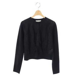 19AW レース切替ニットカーディガン 38 ブラック