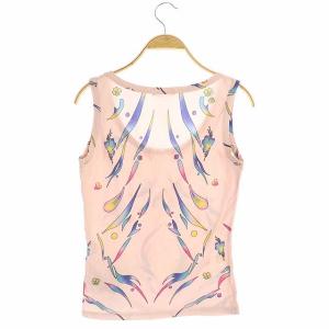 ISSEY MIYAKE Graffitied 総柄ノースリーブカットソー 2 ピンク