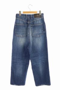 GOLDEN GOOSE ダメージ加工ストレートデニム パンツ ジーンズ ワイド バギー ボタンフライ 27 青 ブルー G33WP184