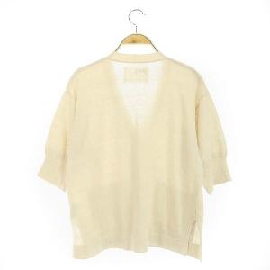 MHL. 19SS FINE SLUB COTTON LINEN CARDIGAN カーディガン ニット 五分袖 リネン混 2 ライトベージュ