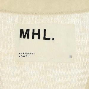 MHL. 19SS FINE SLUB COTTON LINEN CARDIGAN カーディガン ニット 五分袖 リネン混 2 ライトベージュ