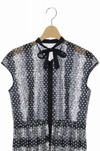 ANAYI 20AW ワンピース フラワー レース ドットPT タック ロング