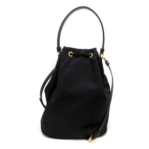 PRADA デュエット テスートナイロン 2WAY巾着バッグ ブラック