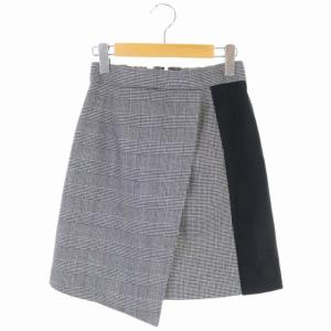 19AW 千鳥格子切替タイトスカート 36 グレー