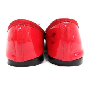 Repetto バレエシューズ エナメル リボン レッド