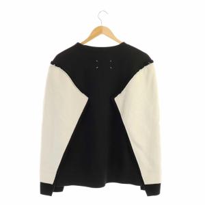 Maison Margiela SHADOW スウェット カットソー 変形 裏起毛 S ブラック ライトグレー S29GU0032