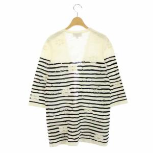 CHANEL 17P ボーダーカーディガン ニット 七分袖 34