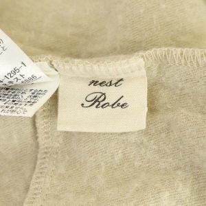 nest Robe ノーカラーシャツ ウール混 長袖 ワイド ベージュ