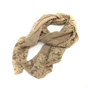 ストール レース 花柄 ブラウン イタリア製