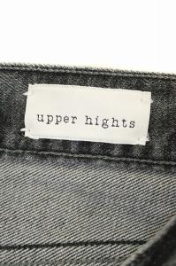 upper hights 20AW DPLTHELADY ミッドライズ ボーイフレンドデニム パンツ ジーンズ テーパード ダメージ加工 25 グレー