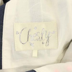 Chesty 21SS フラワー刺繍ジャンパースカート ノースリーブ ストライプ