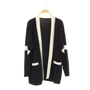 20AW パールニットカーディガン 長袖 36 黒 ブラック