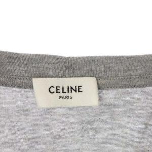 CELINE ロゴプリントTシャツ M グレー ブラック