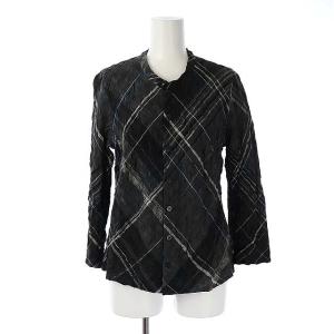 JURGEN LEHL チェック セットアップ 上下 シャツ 長袖 フレアスカート ミモレ丈 M グレージュ