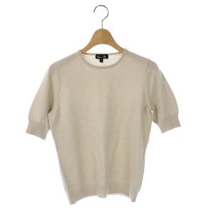 14G カシミヤクルーネックニット プルオーバー ベージュ