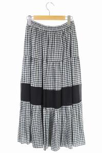 Diagram GRACE CONTINENTAL 21SS サテンティアードスカート ロング フレア ギャザー チェック