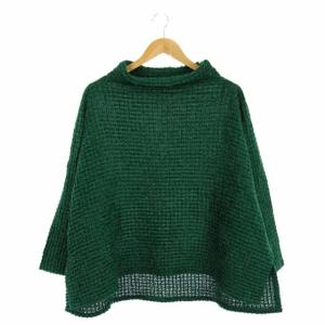 19SS タートルネック プリーツカットソー ドルマン プルオーバー オーバーサイズ 緑 グリーン