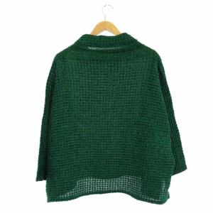 me ISSEY MIYAKE 19SS タートルネック プリーツカットソー ドルマン プルオーバー オーバーサイズ 緑 グリーン